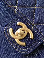 Kitlife Chanel Vintage Blue Denim Messenger Bag 22x18.5x7.5cm - 3