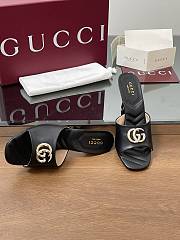 Kitlife Gucci Crystal Gold Buckle Mule in Black 75mm - 5