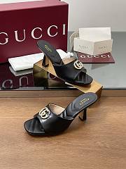 Kitlife Gucci Crystal Gold Buckle Mule in Black 75mm - 4