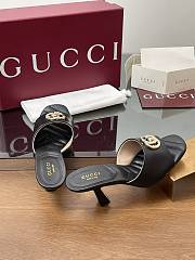 Kitlife Gucci Crystal Gold Buckle Mule in Black 75mm - 2