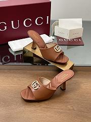 Kitlife Gucci Crystal Gold Buckle Mule in Brown 75mm - 6