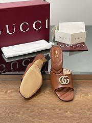 Kitlife Gucci Crystal Gold Buckle Mule in Brown 75mm - 4