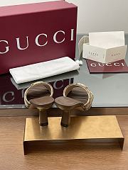 Kitlife Gucci Crystal Gold Buckle Mule in Beige & Brown 75mm - 3