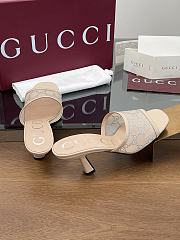 Kitlife Gucci Demi Leather-trimmed Crystal-embellished Mesh Mules Beige 75mm - 3