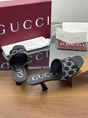 Kitlife Gucci Demi Leather-trimmed Crystal-embellished Mesh Mules Black 75mm - 6