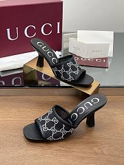 Kitlife Gucci Demi Leather-trimmed Crystal-embellished Mesh Mules Black 75mm - 4
