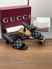 Kitlife Gucci Demi Leather-trimmed Crystal-embellished Mesh Mules Black 75mm - 2