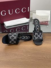 Kitlife Gucci Demi Leather-trimmed Crystal-embellished Mesh Mules Black 75mm - 3
