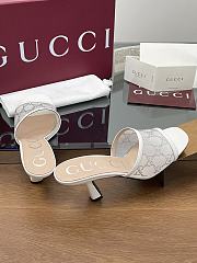 Kitlife Gucci Demi Leather-trimmed Crystal-embellished Mesh Mules White 75mm - 6