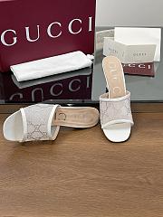 Kitlife Gucci Demi Leather-trimmed Crystal-embellished Mesh Mules White 75mm - 4