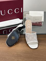 Kitlife Gucci Demi Leather-trimmed Crystal-embellished Mesh Mules White 75mm - 3