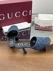 Kitlife Gucci Crystal-embellished Dark Blue Moire Fabric GG Crytsal Applique - 2