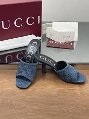 Kitlife Gucci Crystal-embellished Dark Blue Moire Fabric GG Crytsal Applique - 3