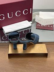 Kitlife Gucci Crystal-embellished Dark Blue Moire Fabric GG Crytsal Applique - 4