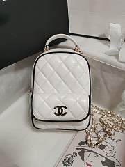 Kitlife Chanel 25P Backpack in White With Black Edges 18x13x9cm - 1