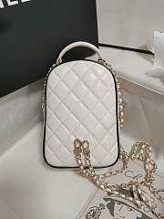 Kitlife Chanel 25P Backpack in White With Black Edges 18x13x9cm - 4