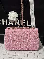 Kitlife Chanel 24k Sequin CF Bag Silver Pink 20cm - 5