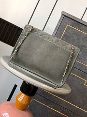 Kitlife Chanel Green Suede Double Pocket Chain Bag 34x25x10cm - 2