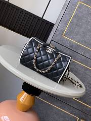 Kitlife Chanel 25P Boston Bag Black With White Edges 11.5x18.5x11cm  - 1