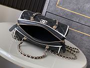 Kitlife Chanel 25P Boston Bag Black With White Edges 11.5x18.5x11cm  - 6