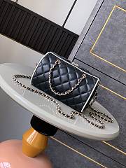 Kitlife Chanel 25P Boston Bag Black With White Edges 11.5x18.5x11cm  - 4