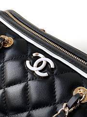 Kitlife Chanel 25P Boston Bag Black With White Edges 11.5x18.5x11cm  - 3