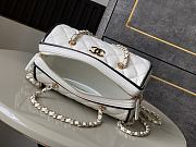 Kitlife Chanel 25P Boston Bag White With Black Edges 11.5x18.5x11cm - 5