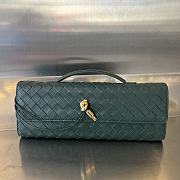 Kitlife Bottega Veneta Long Clutch Andiamo With Handle Dark Green 31x13x3cm - 1