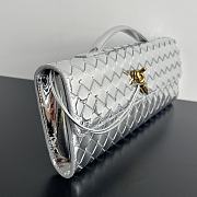 Kitlife Bottega Veneta Long Clutch Andiamo With Handle Silver 31x13x3cm - 5