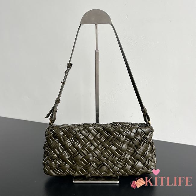 Kitlife Bottega Veneta Kalimero Cha-Cha Bag Green Olive 785780 28.5x15x6cm - 1