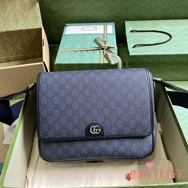 Kitlife Gucci Ophidia Medium Messenger Bag Blue 761741 28x22x8cm - 1