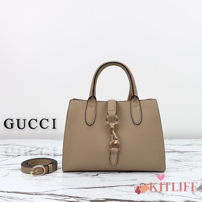 Kitlife Gucci Small Tote Bag Beige With Hook Closure 795349 24x17.5x8.5cm - 1