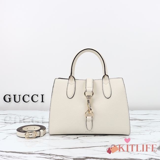 Kitlife Gucci Small Tote Bag White With Hook Closure 795349 24x17.5x8.5cm - 1