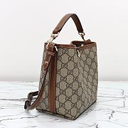 Kitlife Gucci GG Emblem Mini Bucket Bag Beige & Brown 815118 19x18x11cm - 2