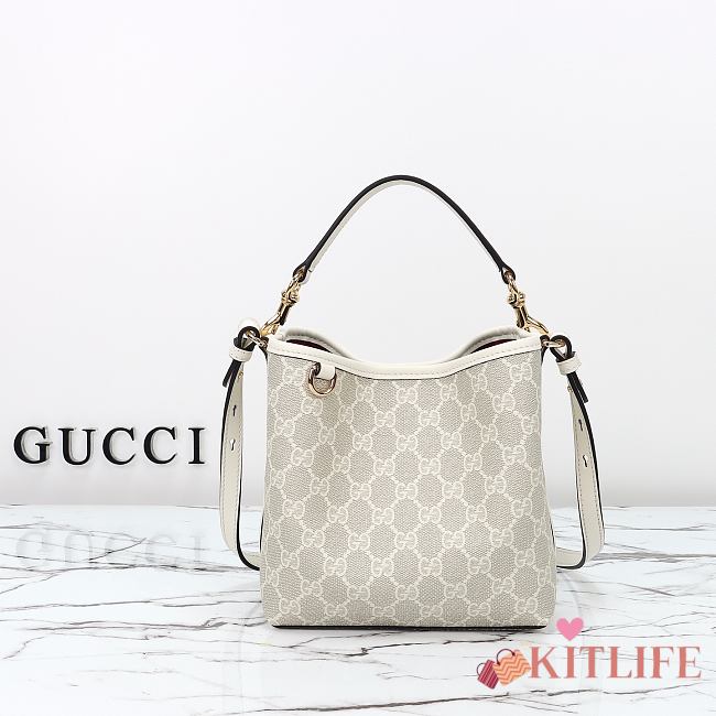 Kitlife Gucci GG Emblem Mini Bucket Bag White 815118 19x18x11cm - 1