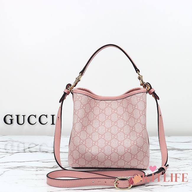 Kitlife Gucci GG Emblem Mini Bucket Bag Pink 815118 19x18x11cm - 1