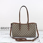 Kitlife Gucci GG Emblem Small Tote Bag Beige & Brown 815214 31x18.5x11.5cm - 1