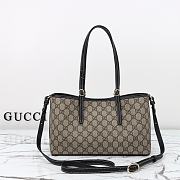 Kitlife Gucci GG Emblem Small Tote Bag Beige & Black 815214 31x18.5x11.5cm - 1