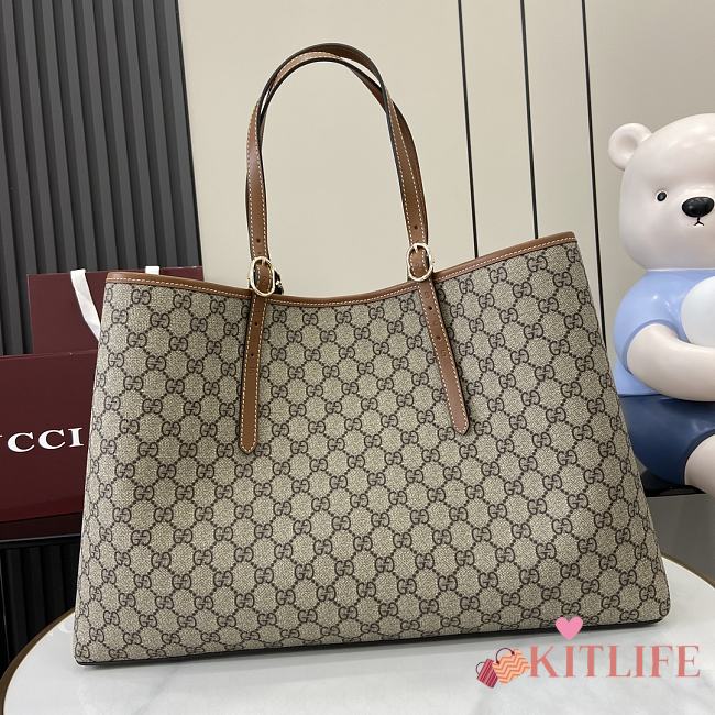 Kitlife Gucci GG Emblem Large Tote Bag Beige & Brown 815212 45.5x30x16cm - 1