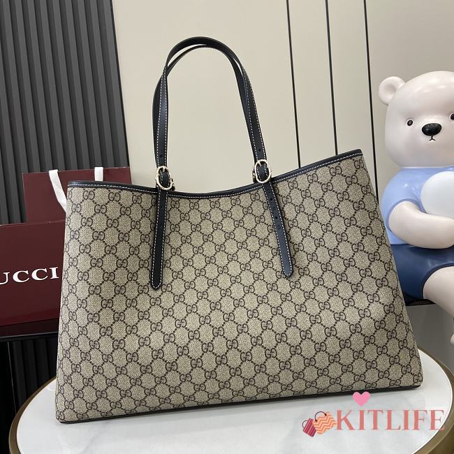 Kitlife Gucci GG Emblem Large Tote Bag Beige & Black 815212 45.5x30x16cm - 1