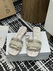 Kitlife Dior Dway Papillon Jouy Embroidered Slide White & Beige - 1