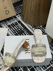 Kitlife Dior Dway Papillon Jouy Embroidered Slide White & Beige - 4