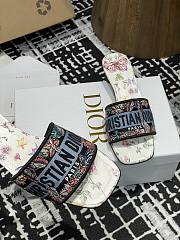 Kitlife Dior Dway Butterfly Embroidered Slide White, Pink & Blue - 3
