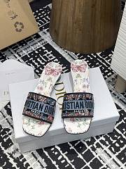 Kitlife Dior Dway Butterfly Embroidered Slide White, Pink & Blue - 5