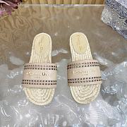 Kitlife Dior Granville Straw Slippers Beige  - 1