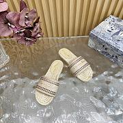 Kitlife Dior Granville Straw Slippers Beige  - 6