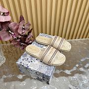 Kitlife Dior Granville Straw Slippers Beige  - 5