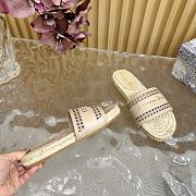 Kitlife Dior Granville Straw Slippers Beige  - 3