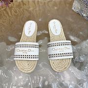 Kitlife Dior Granville Straw Slippers White  - 1