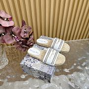 Kitlife Dior Granville Straw Slippers White  - 6